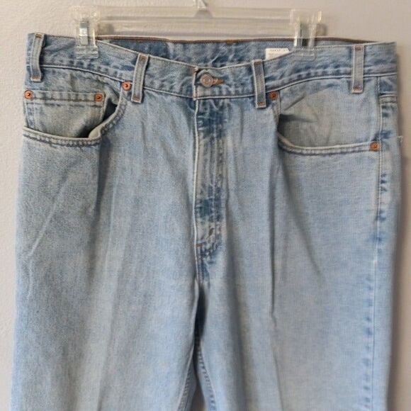 Vintage Levis Size 38x30 550 Relaxed Straight Leg Jeans-Red Tab-1990s-Lt Wash - Picture 3 of 12